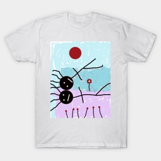 Kids Chatting in the Field Stick Figure T-Shirt